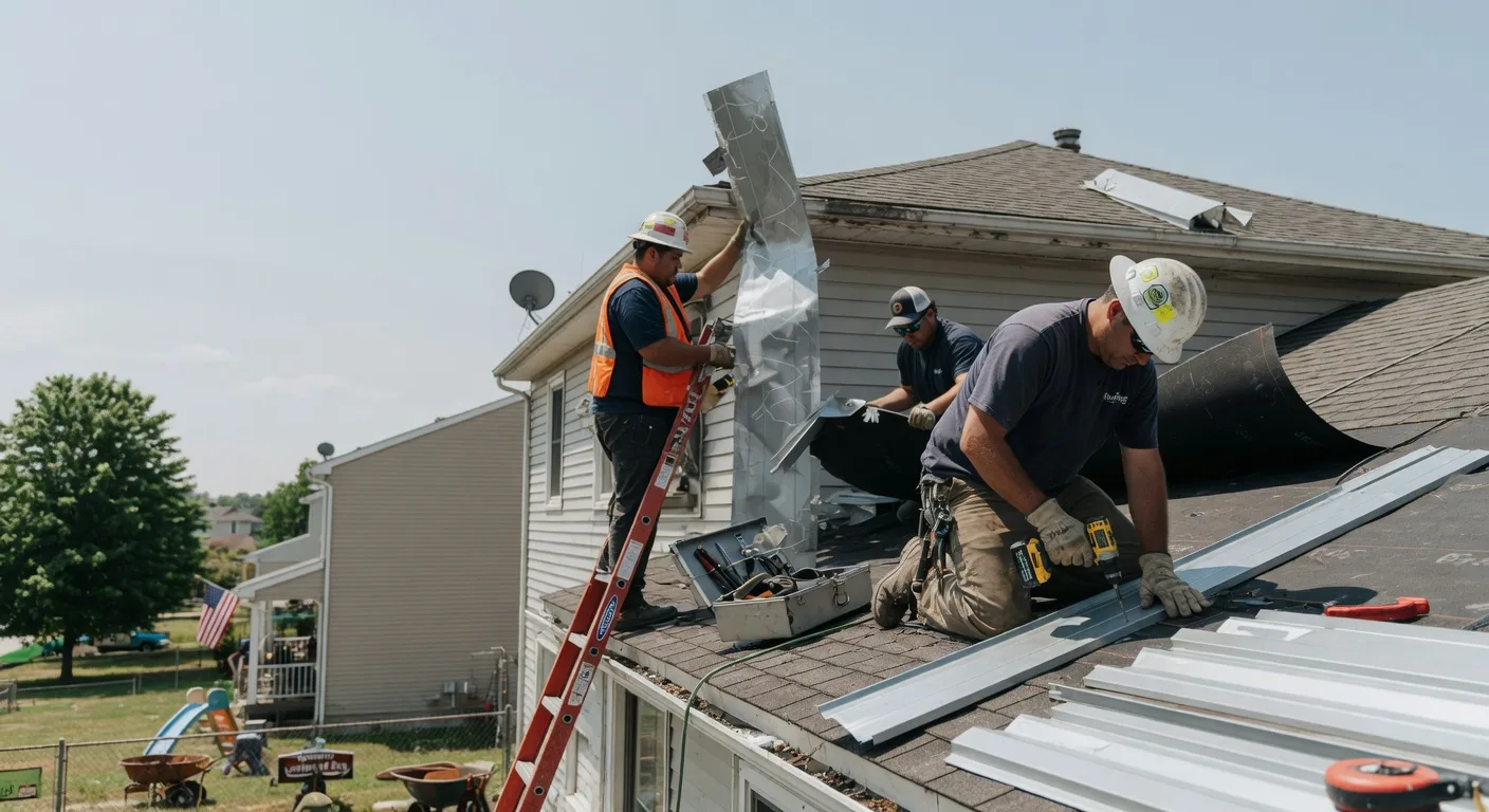 Storm Damage Metal Roof Repair in Dorrance, KS